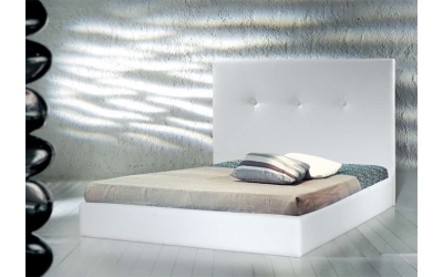 Leatherette bed white