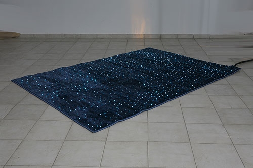 Carpets with optical fibers